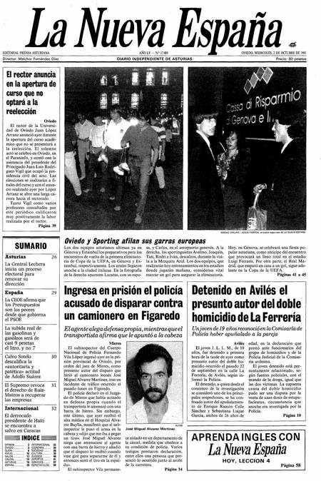 Portada Miércoles 2 de Octubre de 1991