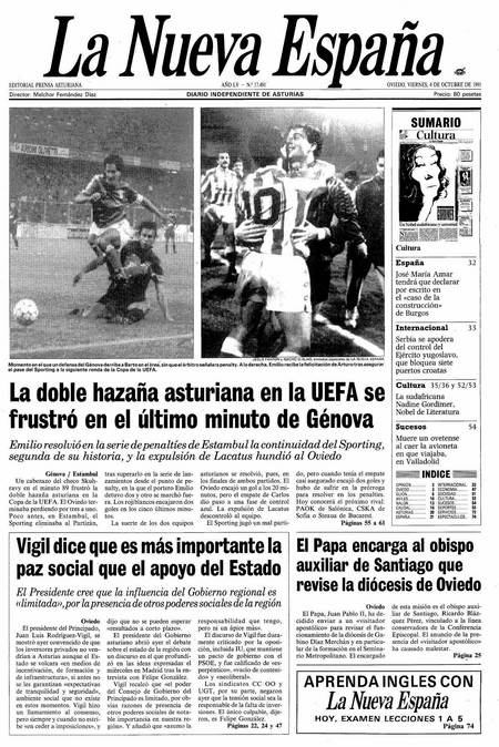 Portada Viernes 4 de Octubre de 1991
