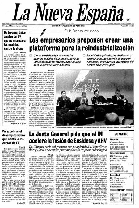 Portada Jueves 10 de Octubre de 1991