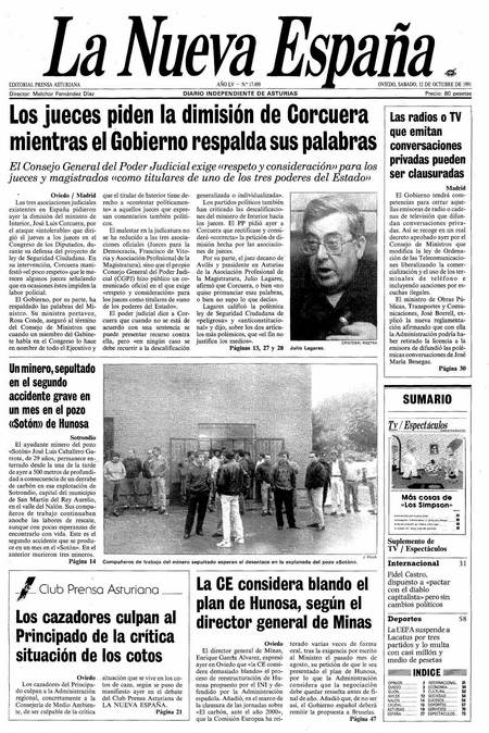 Portada Sábado 12 de Octubre de 1991