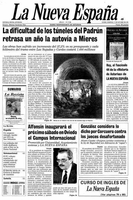 Portada Domingo 13 de Octubre de 1991