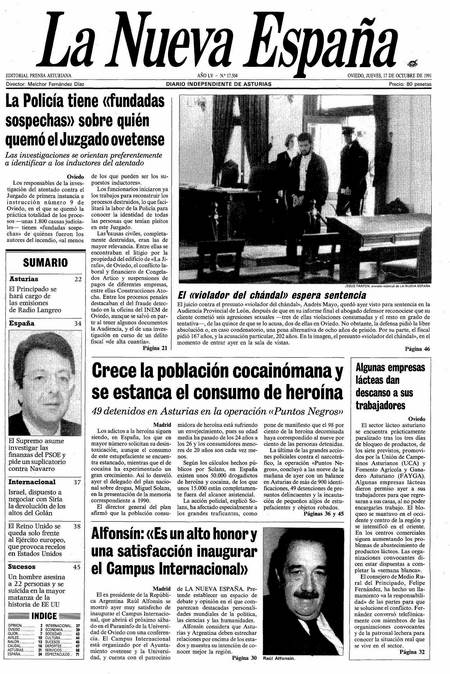 Portada Jueves 17 de Octubre de 1991