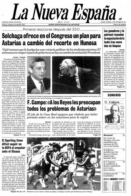 Portada Viernes 25 de Octubre de 1991