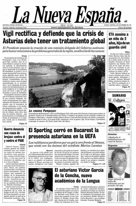 Portada Viernes 8 de Noviembre de 1991