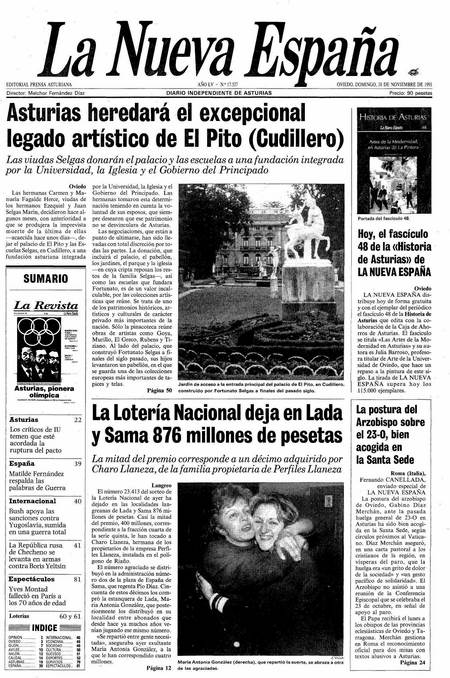 Portada Domingo 10 de Noviembre de 1991