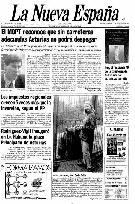 Portada Domingo 17 de Noviembre de 1991