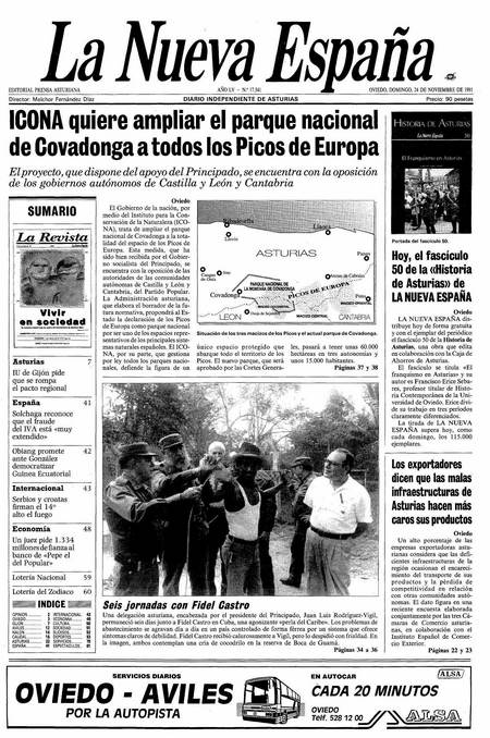 Portada Domingo 24 de Noviembre de 1991