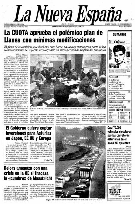 Portada Viernes 6 de Diciembre de 1991