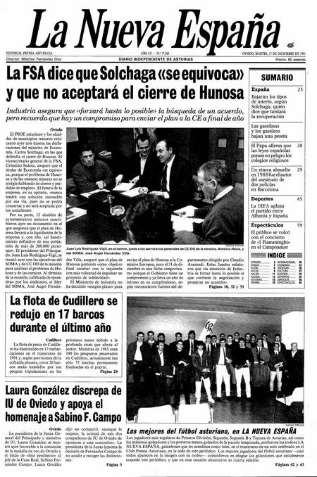 Portada Martes 17 de Diciembre de 1991