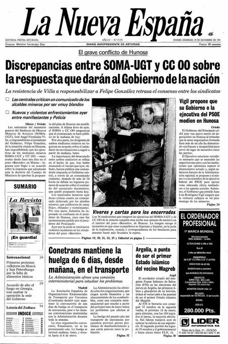 Portada Domingo 29 de Diciembre de 1991