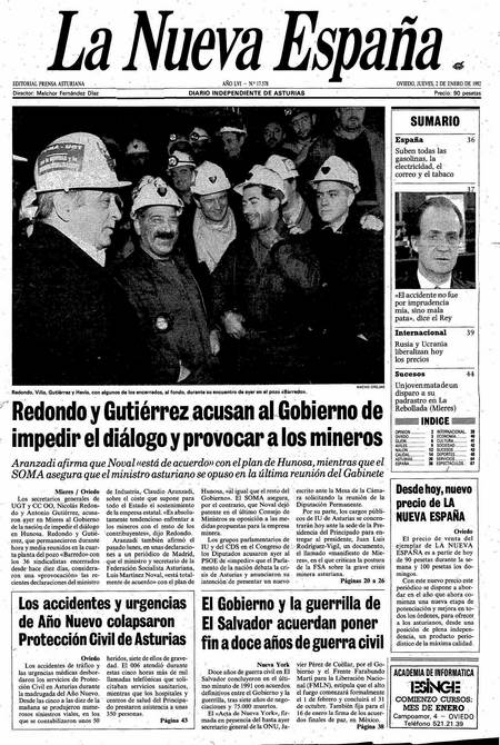 Portada Jueves 2 de  de 1992