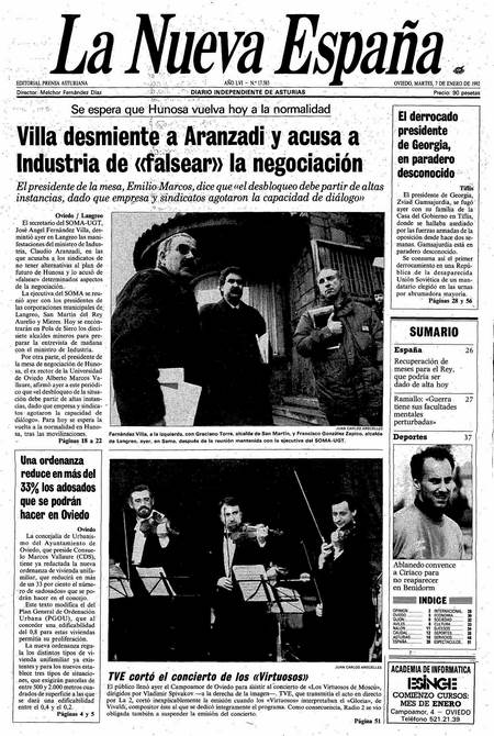 Portada Martes 7 de  de 1992