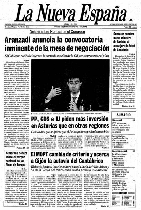 Portada Miércoles 15 de  de 1992