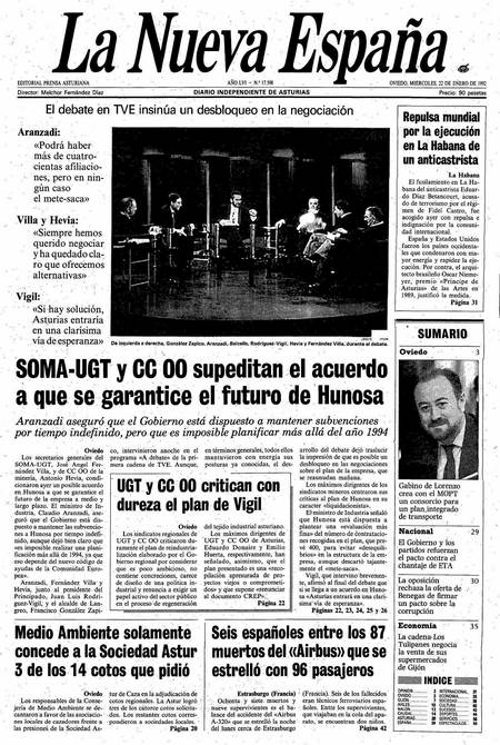 Portada Miércoles 22 de  de 1992