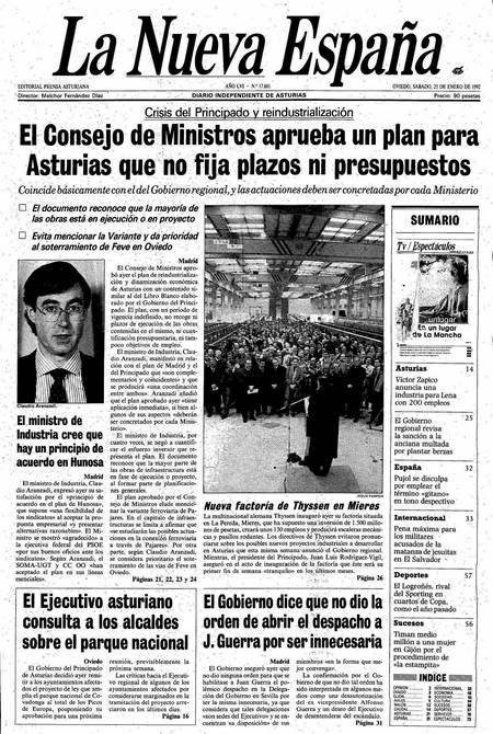 Portada Sábado 25 de  de 1992