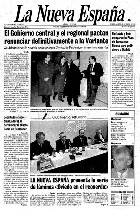 Portada Martes 28 de  de 1992