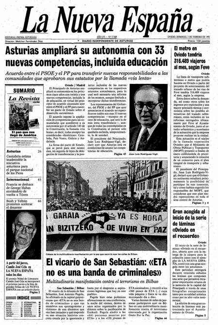 Portada Domingo 2 de  de 1992