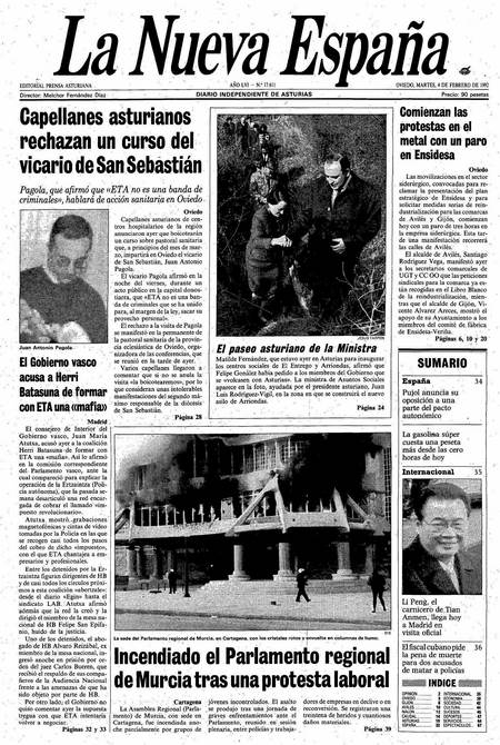 Portada Martes 4 de  de 1992