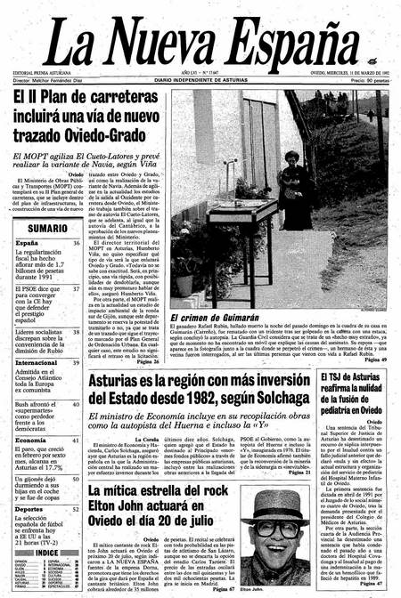 Portada Miércoles 11 de  de 1992