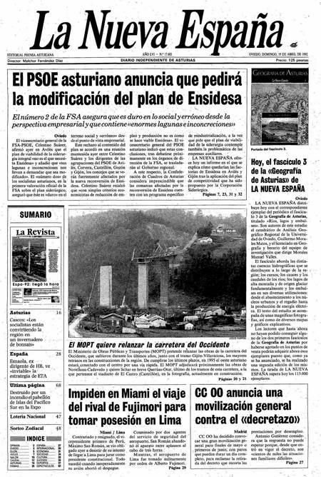 Portada Domingo 19 de  de 1992