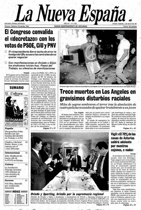 Portada Viernes 1 de  de 1992