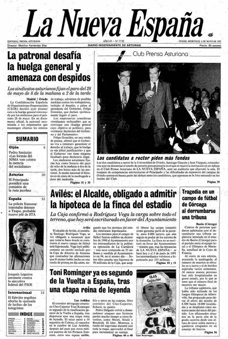 Portada Miércoles 6 de  de 1992