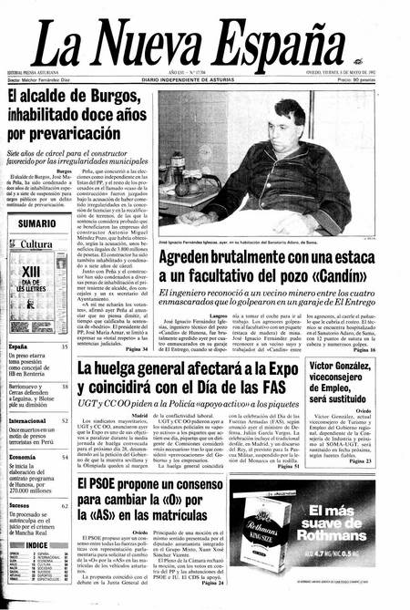 Portada Viernes 8 de  de 1992