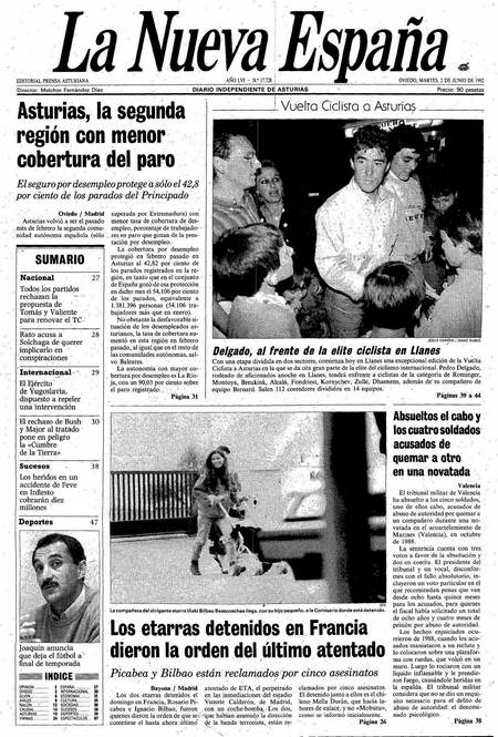 Portada Martes 2 de  de 1992