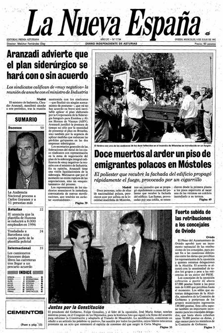 Portada Miércoles 8 de  de 1992