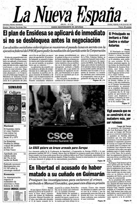 Portada Viernes 10 de  de 1992
