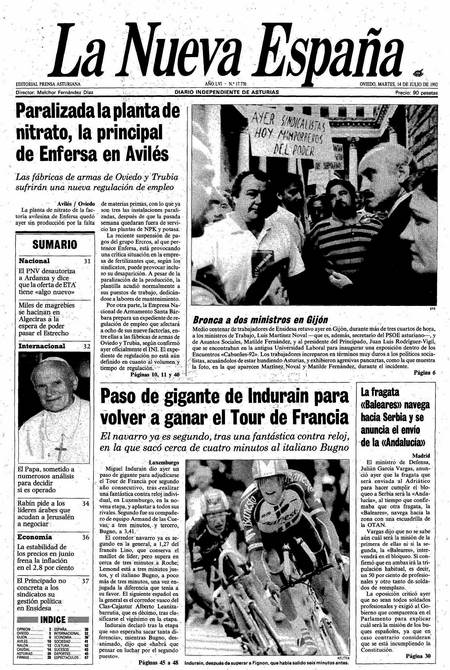 Portada Martes 14 de  de 1992