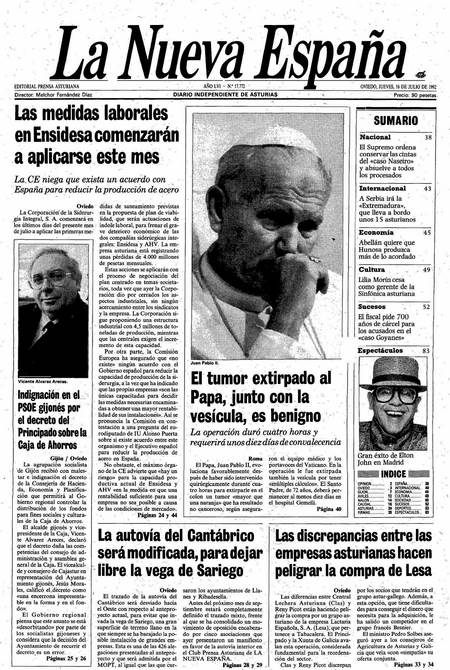 Portada Jueves 16 de  de 1992