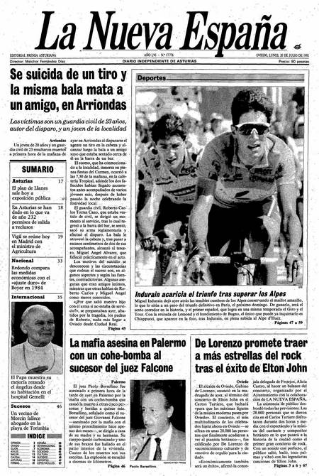 Portada Lunes 20 de  de 1992