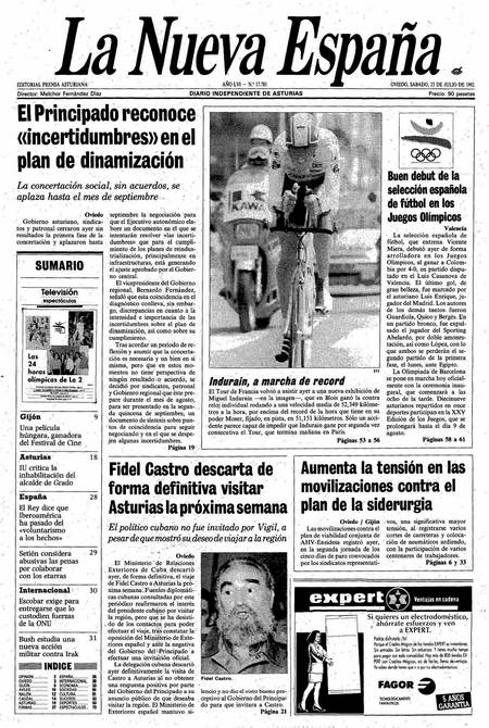 Portada Sábado 25 de  de 1992