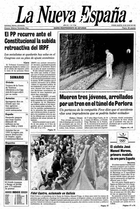 Portada Martes 28 de  de 1992