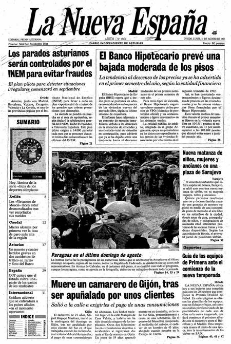 Portada Lunes 31 de  de 1992