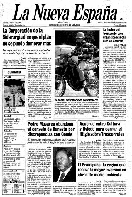 Portada Miércoles 2 de  de 1992