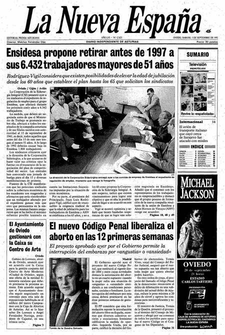Portada Sábado 5 de  de 1992