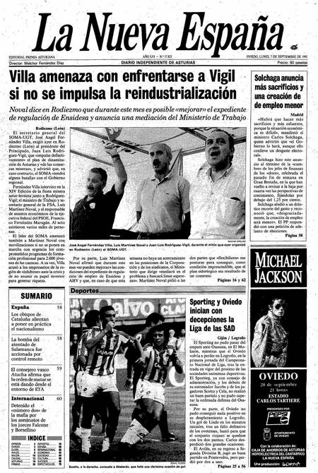 Portada Lunes 7 de  de 1992