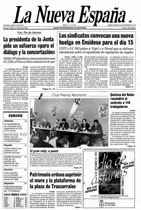 Portada Martes 8 de  de 1992
