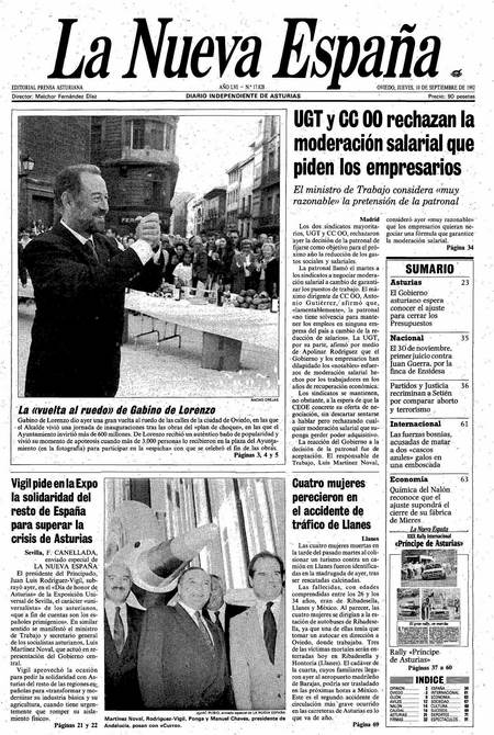 Portada Jueves 10 de  de 1992