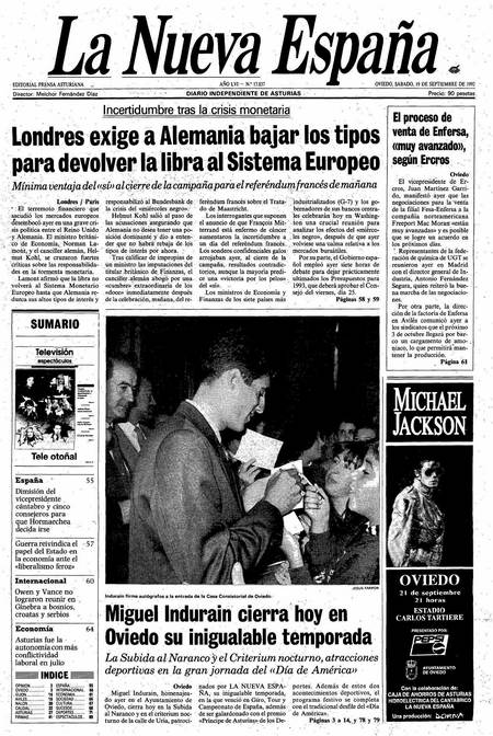 Portada Sábado 19 de  de 1992
