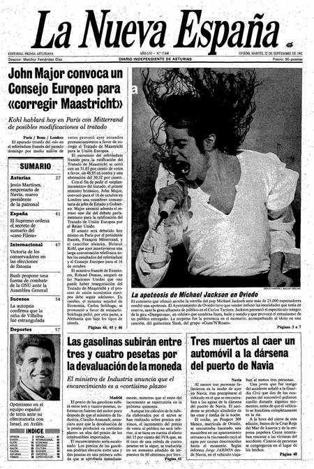 Portada Martes 22 de  de 1992
