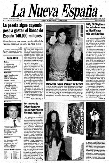 Portada Miércoles 23 de  de 1992