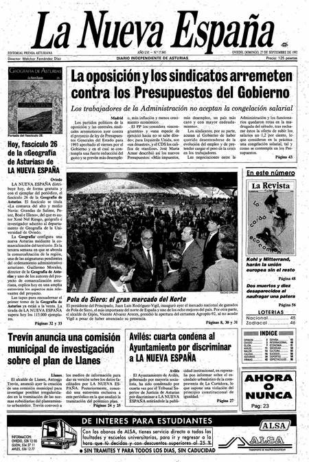 Portada Domingo 27 de  de 1992