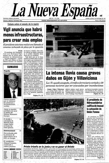 Portada Jueves 8 de Octubre de 1992