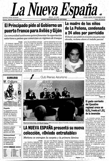 Portada Viernes 6 de Noviembre de 1992