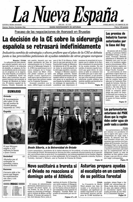 Portada Martes 2 de  de 1993