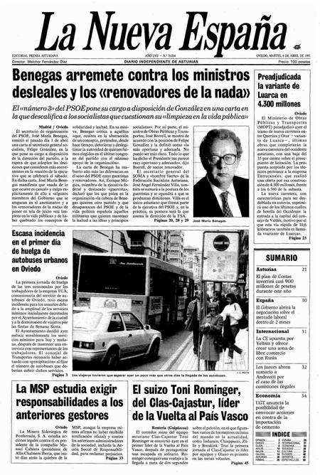 Portada Martes 6 de  de 1993
