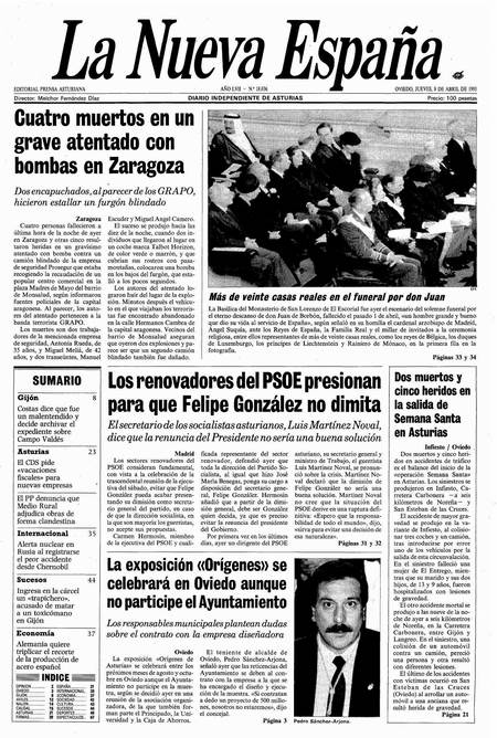 Portada Jueves 8 de  de 1993
